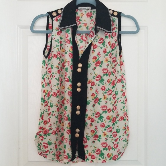 Banana Republic floral sleeveless blouse size s - Picture 1 of 5